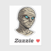 Oude Mummiehoofd - Glanzende Blauwe Ogen Vector Ku Sticker (Vel)