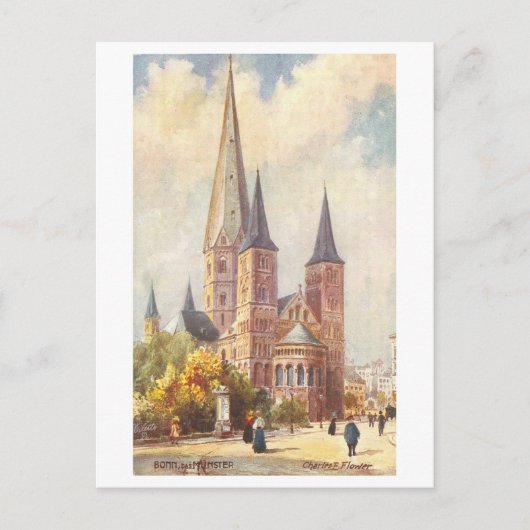 Oude Munster in Bonn, Duitsland Briefkaart (Voorkant)