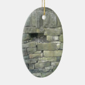 Oude muur, steen, stenen keramisch ornament (Rechts)