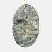 Oude muur, steen, stenen keramisch ornament (Links)