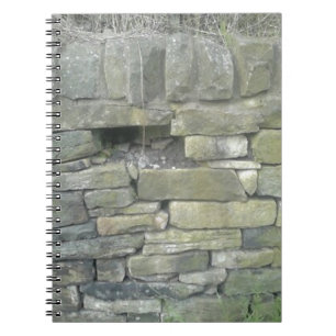 Oude muur, steen, stenen notitieboek