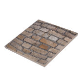 Oude muur van grijze en bruine bakstenen tegeltje (Zijkant)