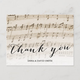  Oude Muziek Blad Trouwen Dank u Briefkaart