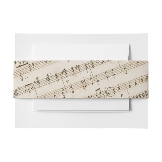  oude muziek bladmuziek uitnodigingen wikkel (Voorkant Voorbeeld)