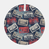 Oude Muziek Cassettes Naadloos Glas Ornament (Achterkant)