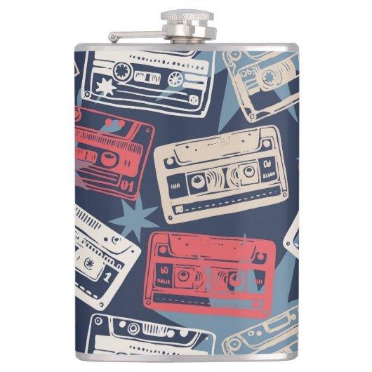 Oude Muziek Cassettes Naadloos Heupfles (Voorkant)