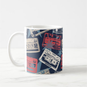 Oude Muziek Cassettes Naadloos Koffiemok