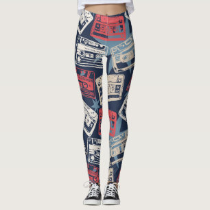 Oude Muziek Cassettes Naadloos Leggings
