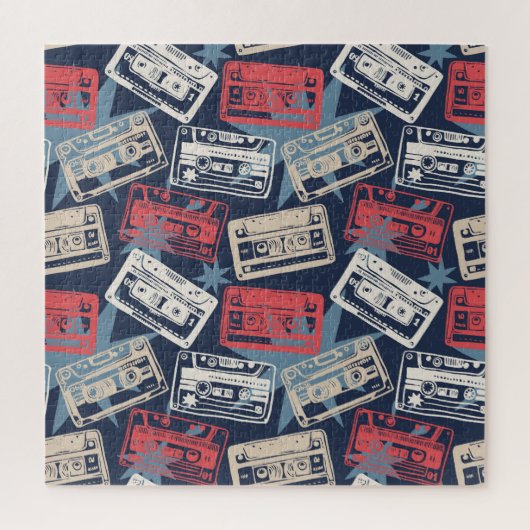 Oude Muziek Cassettes  Naadloos Legpuzzel (Verticaal)