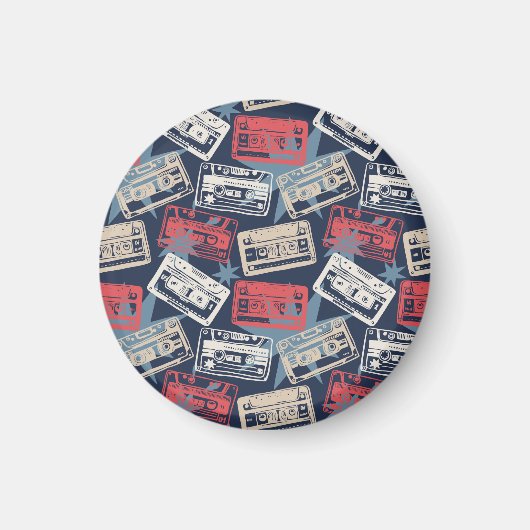 Oude Muziek Cassettes Naadloos Magneet (Voorkant)
