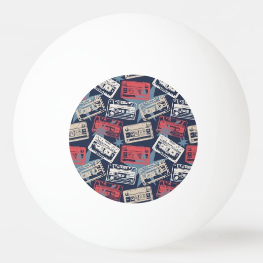 Oude Muziek Cassettes Naadloos Pingpongbal (Voorkant)