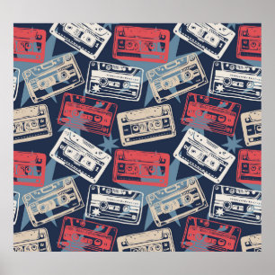 Oude Muziek Cassettes  Naadloos Poster