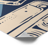 Oude Muziek Cassettes  Naadloos Poster (Hoek)