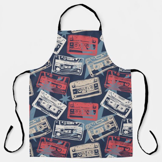 Oude Muziek Cassettes  Naadloos Schort (Voorkant)