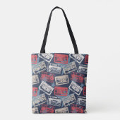 Oude Muziek Cassettes Naadloos Tote Bag (Achterkant)