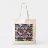 Oude Muziek Cassettes Naadloos Tote Bag (Achterkant)