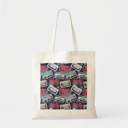 Oude Muziek Cassettes Naadloos Tote Bag (Voorkant)