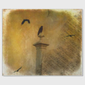 Oude muziek en kraai cadeaupapier (Vlak)