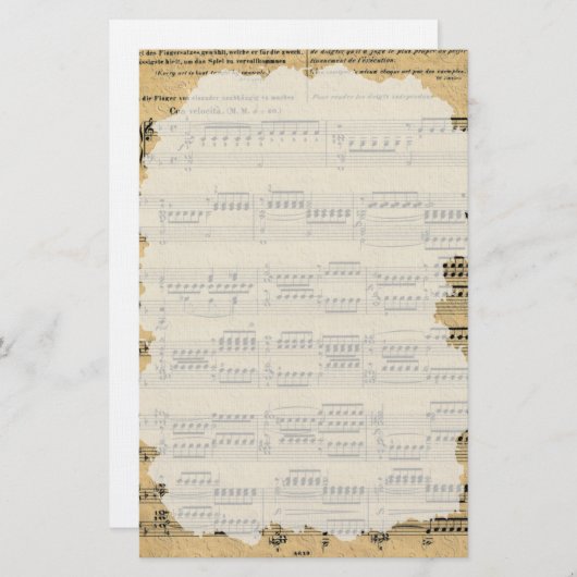 Oude muziek papier briefpapier (Voorkant / Achterkant)