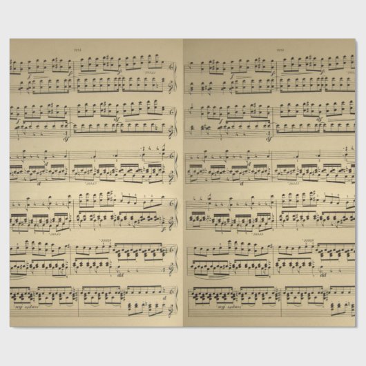 Oude  muziekblad cadeaupapier (Vlak)