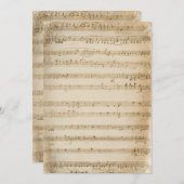 Oude muziekblad uitnodiging sjabloon | Antiek  (Voorkant / Achterkant)