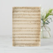 Oude muziekblad uitnodiging template | Antiek  (Staand voorkant)