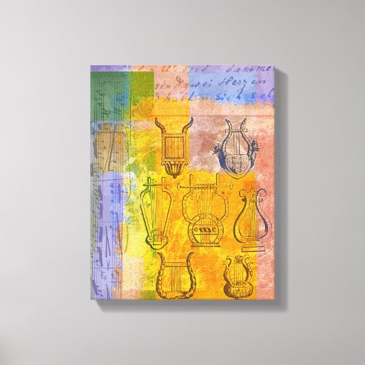 oude muziekinstrumenten canvas afdruk (Voorkant)