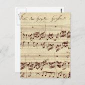 Oude Muzieknoten - Bach Music-vel Briefkaart (Voorkant / Achterkant)