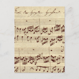 Oude Muzieknoten - Bach Music-vel Briefkaart