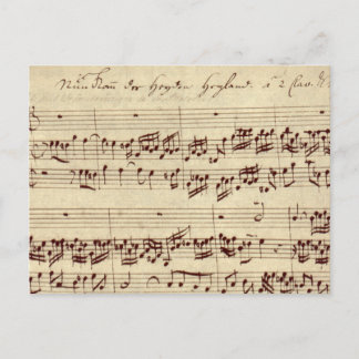Oude Muzieknoten - Bach-muziekblad Briefkaart