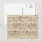 Oude Muzieknoten - Bach-muziekblad Briefkaart (Voorkant / Achterkant)