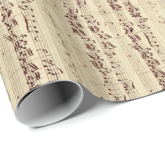 Oude Muzieknoten - Bach-muziekblad Cadeaupapier (Rol Hoek)