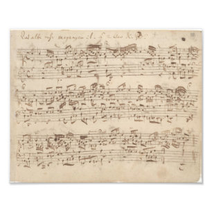 Oude Muzieknoten - Bach-muziekblad Foto Afdruk