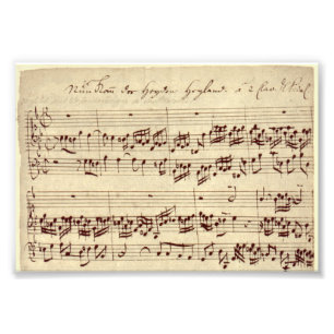 Oude Muzieknoten - Bach-muziekblad Foto Afdruk