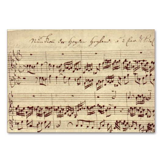 Oude Muzieknoten - Bach-muziekblad Kaart (Voorkant)