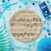 Oude Muzieknoten - Bach-muziekblad Papieren Bordje (Feest)