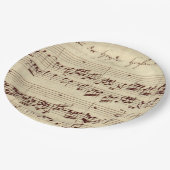Oude Muzieknoten - Bach-muziekblad Papieren Bordje (Gekanteld)
