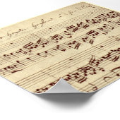 Oude Muzieknoten - Bach-muziekblad Poster (Hoek)