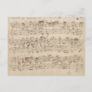 Oude Muzieknoten - Bach Muzieksheet Briefkaart