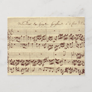 Oude Muzieknoten - Bach Muzieksheet Briefkaart
