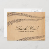  Oude Muzieknoten Dank u wel kaarten (Voorkant / Achterkant)