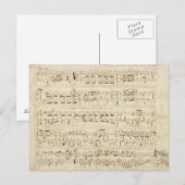 Oude Muzieknoten - Muziekblad voor Chopin Briefkaart (Voorkant / Achterkant)