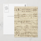 Oude Muzieknoten - Muziekblad voor Chopin Briefkaart (Voorkant / Achterkant)