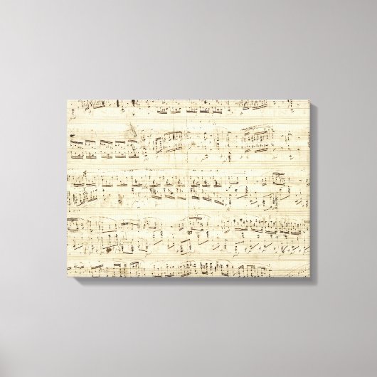 Oude Muzieknoten - Muziekblad voor Chopin Canvas Afdruk (Voorkant)
