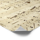 Oude Muzieknoten - Muziekblad voor Chopin Poster (Hoek)