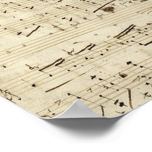 Oude Muzieknoten - Muziekblad voor Chopin Poster (Hoek)