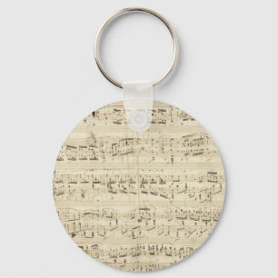 Oude Muzieknoten - Muziekblad voor Chopin Sleutelhanger