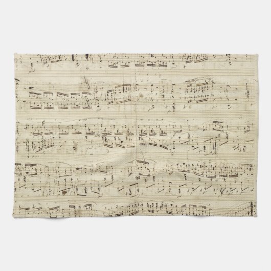 Oude Muzieknoten - Muziekblad voor Chopin Theedoek (Horizontaal)