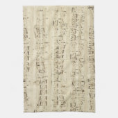 Oude Muzieknoten - Muziekblad voor Chopin Theedoek (Verticaal)