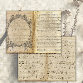 Oude Muzieknoten Vintage Papier Junk Journal Pagin